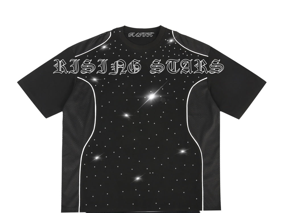 (Pre-Order)Black EF Rhinestone Shirt