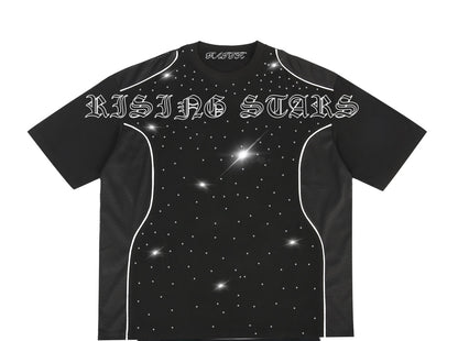 (Pre-Order)Black EF Rhinestone Shirt