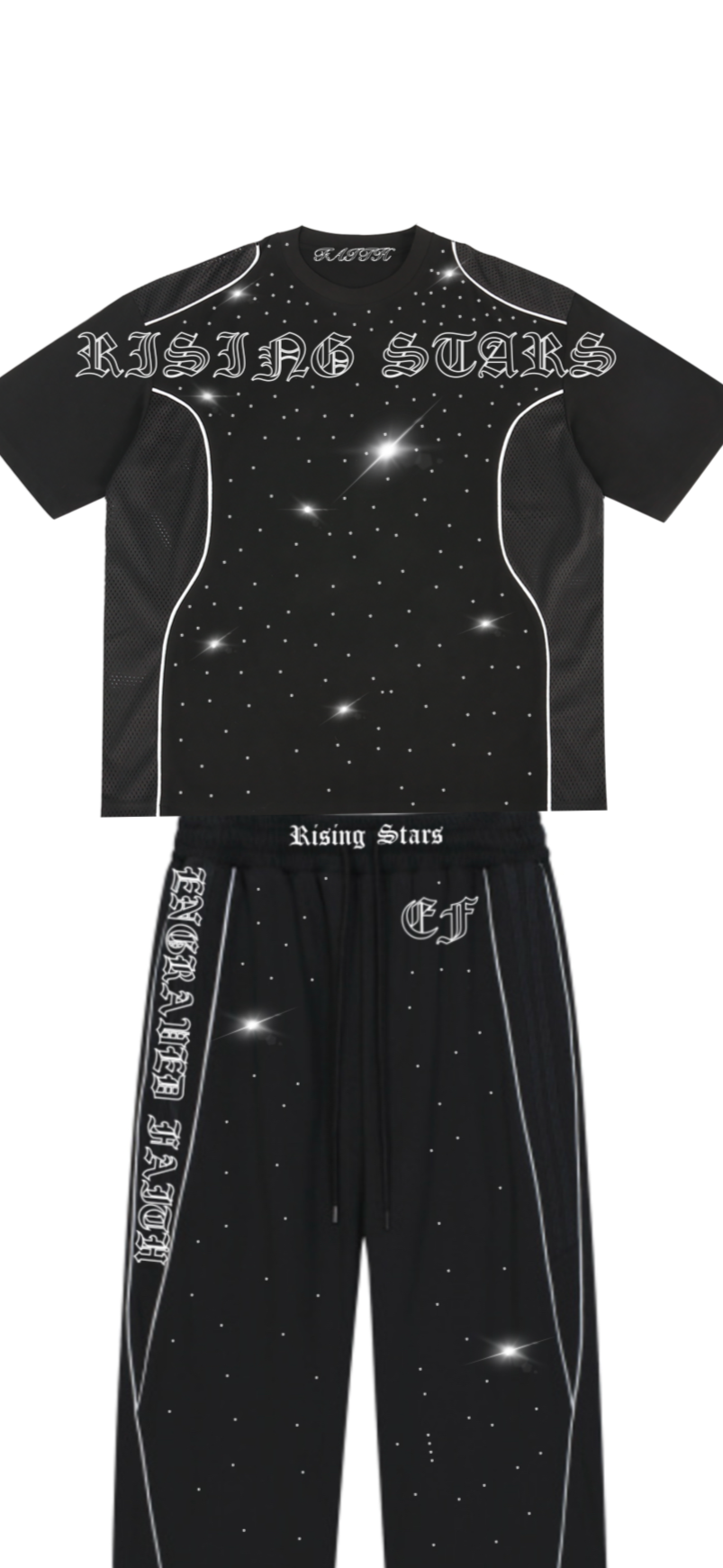 (Pre-Order)Black Rising Stars Shirt w/joggers