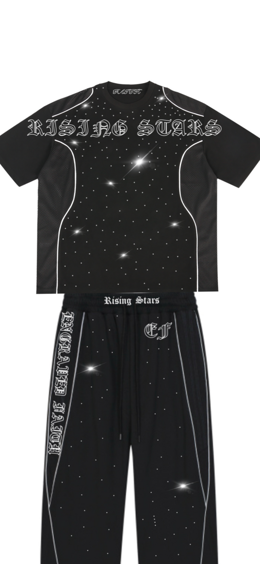 (Pre-Order)Black Rising Stars Shirt w/joggers